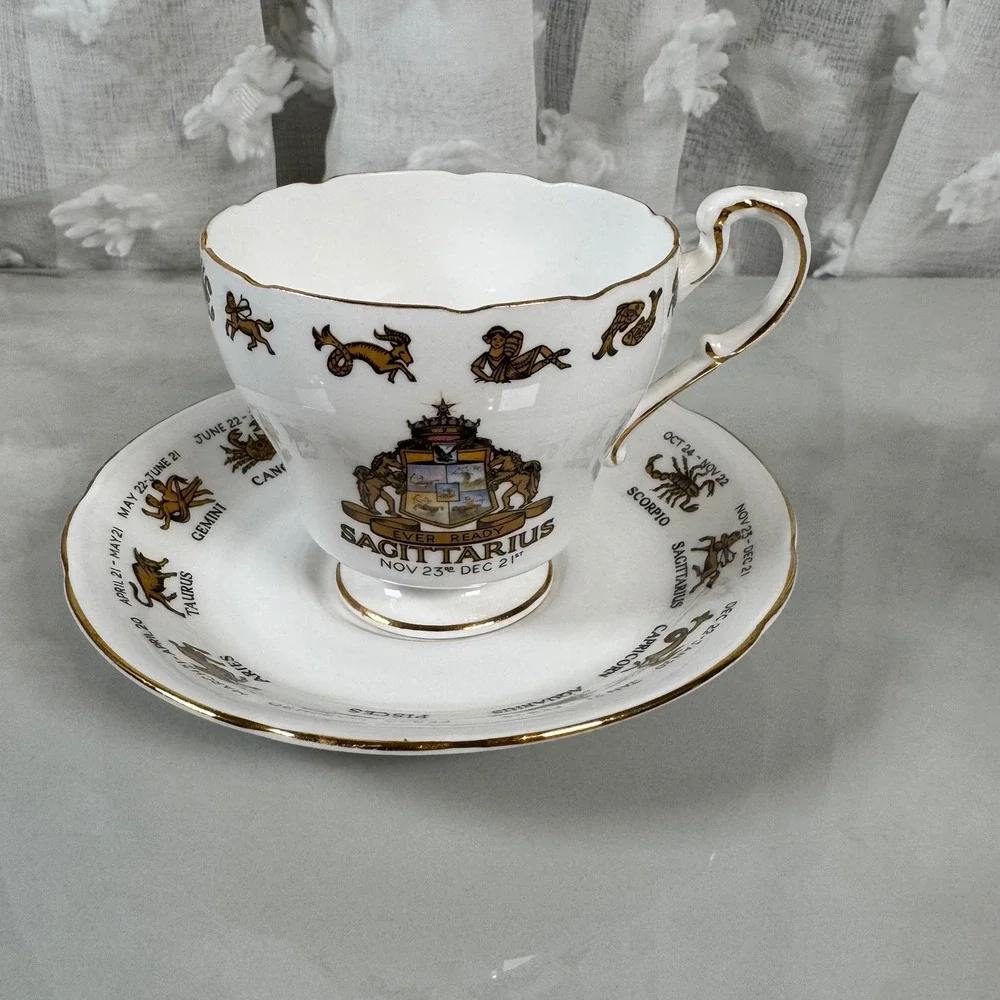 Signs of the Zodiac Regal Bone China Sagittarius Cup and Saucer Made in England